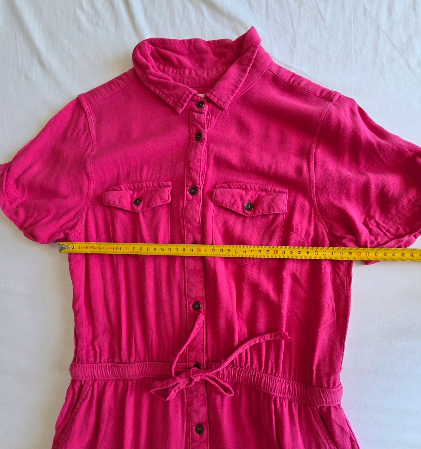 Robe chemise magenta M 38 Deeluxe robe curta rosa fúsia fluida – photo 13